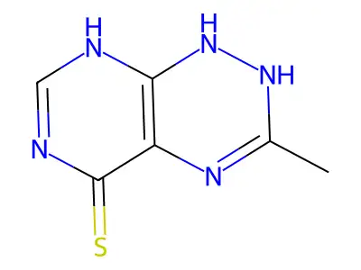 3-methyl-2,8-dihydro-1H-pyrimido[5,4-e][1,2,4]triazine-5-thione structure