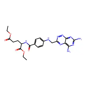diethyl N-(4-{[(5,7-diaminopyrimido[5,4-e][1,2,4]triazin-3-yl)methyl]amino}benzoyl)glutamate structure