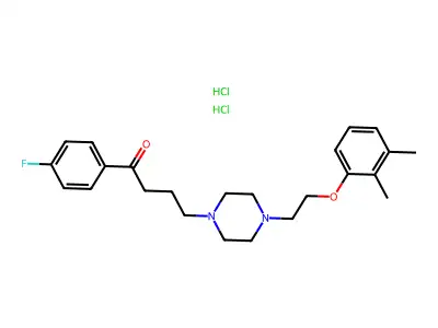 1-Butanone, 4-(4-(2-(2,3-dimethylphenoxy)ethyl)-1-piperazinyl)-1-(4-fluorophenyl)-, dihydrochloride structure