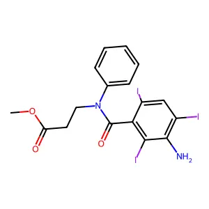 Methyl N-(3-amino-2,4,6-triiodobenzoyl)-N-phenyl-beta-alaninate structure
