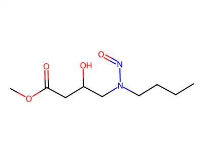 Methyl 4-(butylnitrosoamino)-3-hydroxybutanoate structure