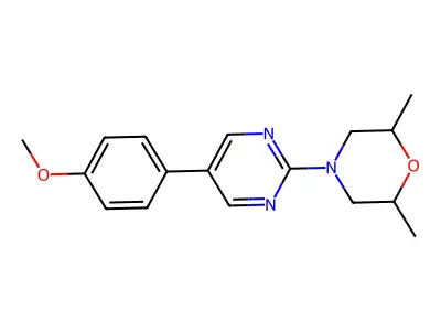 4-[5-(4-Methoxyphenyl)pyrimidin-2-yl]-2,6-dimethylmorpholine structure