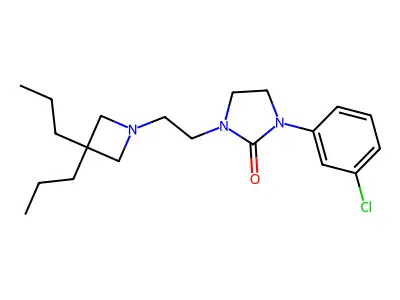 2-Imidazolidinone, 1-(3-chlorophenyl)-3-(2-(3,3-dipropyl-1-azetidinyl)ethyl)- structure