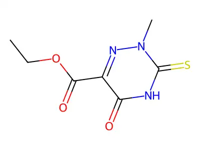 Ethyl 2-methyl-5-oxo-3-sulfanylidene-1,2,4-triazine-6-carboxylate structure
