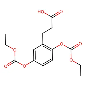 Benzenepropanoic acid, 2,5-bis[(ethoxycarbonyl)oxy]- structure
