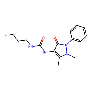 1-Butyl-3-(1,5-dimethyl-3-oxo-2-phenyl-2,3-dihydro-1H-pyrazol-4-yl)-urea structure