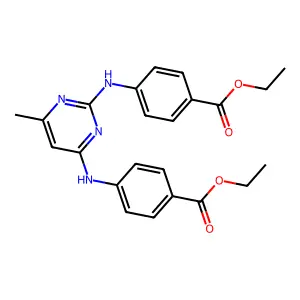 Diethyl 4,4'-[(6-methylpyrimidine-2,4-diyl)diimino]dibenzoate structure