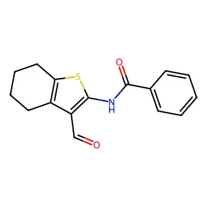 N-(3-formyl-4,5,6,7-tetrahydro-1-benzothiophen-2-yl)benzamide structure