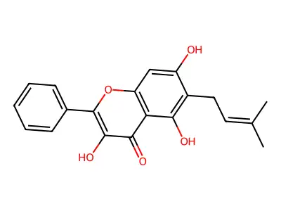 3,5,7-Trihydroxy-6-prenylflavone structure