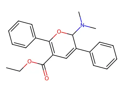 ethyl 2-(dimethylamino)-3,6-diphenyl-2H-pyran-5-carboxylate structure