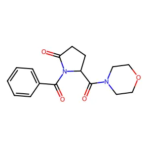 4-((Benzoyl-5-oxopyrrolidin-2-yl)carbonyl)morpholine structure