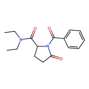 1-Benzoyl-N,N-diethyl-5-oxopyrrolidine-2-carboxamide structure