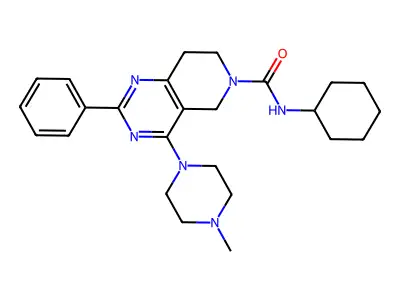 N-cyclohexyl-4-(4-methylpiperazin-1-yl)-2-phenyl-7,8-dihydro-5H-pyrido[4,3-d]pyrimidine-6-carboxamide structure