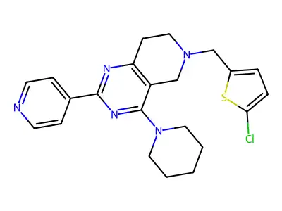 6-[(5-chlorothiophen-2-yl)methyl]-4-piperidin-1-yl-2-pyridin-4-yl-7,8-dihydro-5H-pyrido[4,3-d]pyrimidine structure