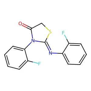 3-(2-Fluorophenyl)-2-((2-fluorophenyl)imino)-1,3-thiazolidin-4-one structure