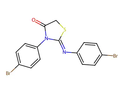 (2Z)-3-(4-bromophenyl)-2-[(4-bromophenyl)imino]-1,3-thiazolidin-4-one structure