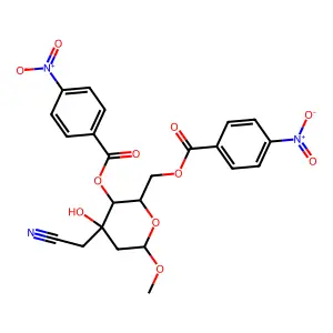 [4-(cyanomethyl)-4-hydroxy-6-methoxy-3-(4-nitrobenzoyl)oxyoxan-2-yl]methyl 4-nitrobenzoate structure