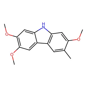 2,3,7-trimethoxy-6-methyl-9H-carbazole structure