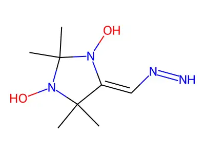 (1,3-Dihydroxy-2,2,5,5-tetramethylimidazolidin-4-ylidene)methyldiazene structure