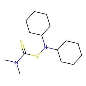 Carbamodithioic acid, N,N-dimethyl-, dicyclohexylazanyl ester structure