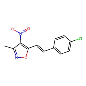 5-((1E)-2-(4-Chlorophenyl)ethenyl)-3-methyl-4-nitroisoxazole structure