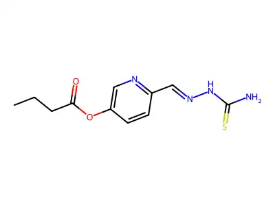[6-[(Carbamothioylhydrazinylidene)methyl]-3-pyridinyl] butanoate structure