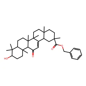 Benzyl (20beta)-3beta-hydroxy-12-oxoolean-12-en-29-oate structure