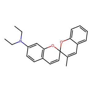 N,N-diethyl-3'-methyl-2,2'-spirobi[2H-1-benzopyran]-7-amine structure