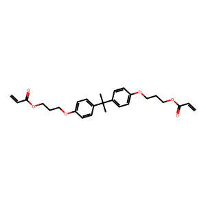 (1-Methylethylidene)bis(4,1-phenyleneoxy-3,1-propanediyl) diacrylate structure