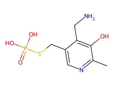吡哆胺5-硫代磷酸 structure
