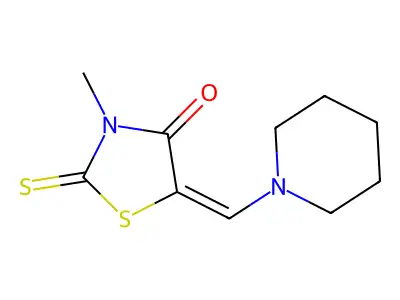 Rhodanine, 3-methyl-5-piperidinomethylene- structure