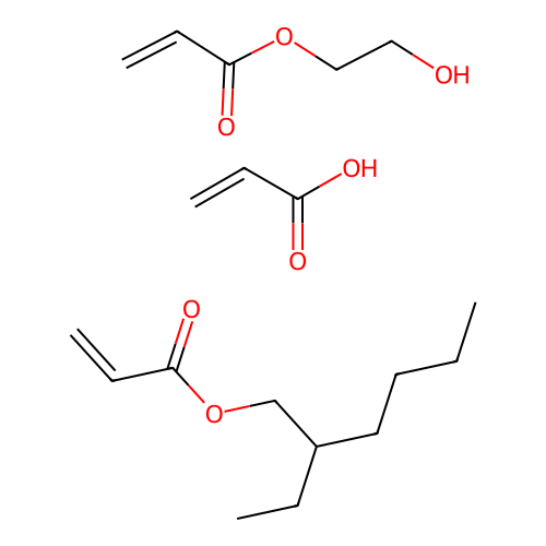 2-Ethylhexyl prop-2-enoate;2-hydroxyethyl prop-2-enoate;prop-2-enoic acid structure