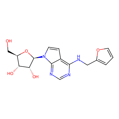 4-furfurylamino-7-(beta-D-ribofuranosyl)pyrrolo(2,3-d)-pyrimidine structure