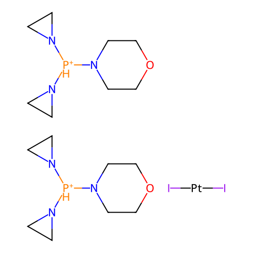 Bis(bis(aziridin-1-yl)-morpholin-4-ylphosphanium);diiodoplatinum structure