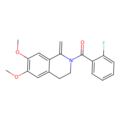 (6,7-dimethoxy-1-methylene-3,4-dihydroisoquinolin-2(1H)-yl)(2-fluorophenyl)methanone structure