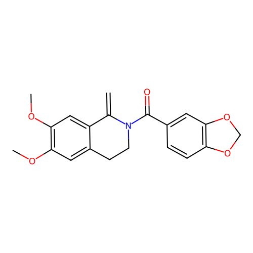 1,3-benzodioxol-5-yl(6,7-dimethoxy-1-methylidene-3,4-dihydroisoquinolin-2(1H)-yl)methanone structure