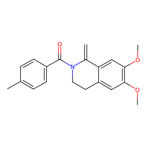 (6,7-dimethoxy-1-methylene-3,4-dihydroisoquinolin-2(1H)-yl)(p-tolyl)methanone structure
