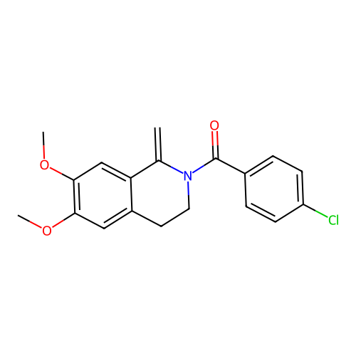 (4-chlorophenyl)(6,7-dimethoxy-1-methylene-3,4-dihydroisoquinolin-2(1H)-yl)methanone structure
