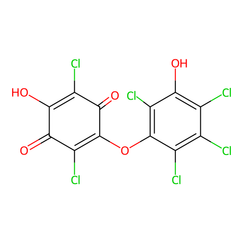 p-Benzoquinone, 2,5-dichloro-3-hydroxy-6-(2,3,4,6-tetrachloro-5-hydroxyphenoxy)- structure