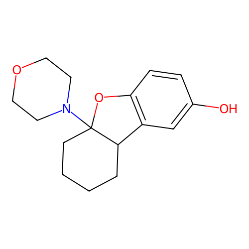 5a-(Morpholin-4-yl)-5a,6,7,8,9,9a-hexahydrodibenzo[b,d]furan-2-ol structure