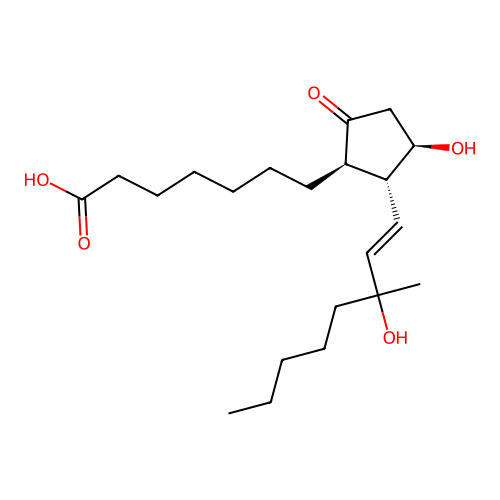7-((1R,2R,3R)-3-Hydroxy-2-((E)-3-hydroxy-3-methyloct-1-en-1-yl)-5-oxocyclopentyl)heptanoic acid structure