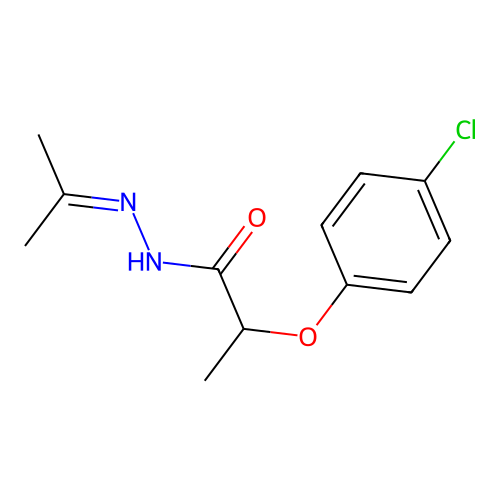2-(4-chlorophenoxy)-N-(propan-2-ylideneamino)propanamide structure