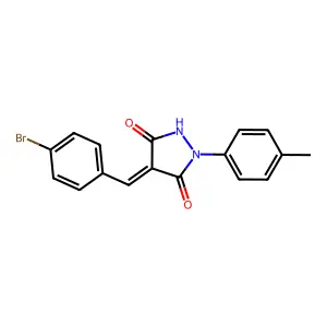 (4E)-4-[(4-bromophenyl)methylidene]-1-(4-methylphenyl)pyrazolidine-3,5-dione structure