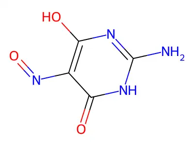 2-Amino-4,6-dihydroxy-5-nitrosopyrimidine structure