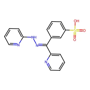 3-[2-Pyridinyl[2-(2-pyridinyl)hydrazinylidene]methyl]benzenesulfonic acid structure