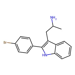 Indole, 3-(2-aminopropyl)-2-(p-bromophenyl)- structure