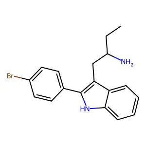 Indole, 3-(2-aminobutyl)-2-(p-bromophenyl)- structure