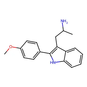 Indole, 3-(2-aminopropyl)-2-(p-methoxyphenyl)- structure