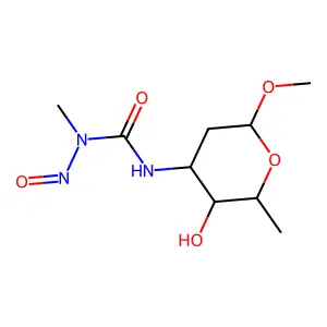 3-(3-Hydroxy-6-methoxy-2-methyloxan-4-yl)-1-methyl-1-nitrosourea structure