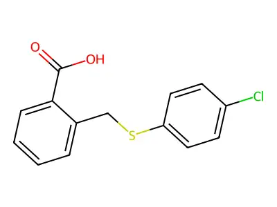 2-{[(4-Chlorophenyl)sulfanyl]methyl}benzoic acid structure